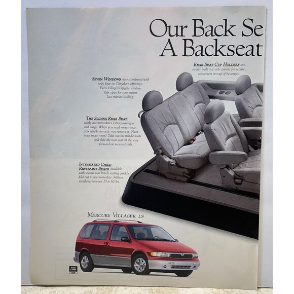 Mercury Villager LS Minivan Vintage Print Ad 1996 2 Page Auto Car - Picture 4 of 6
